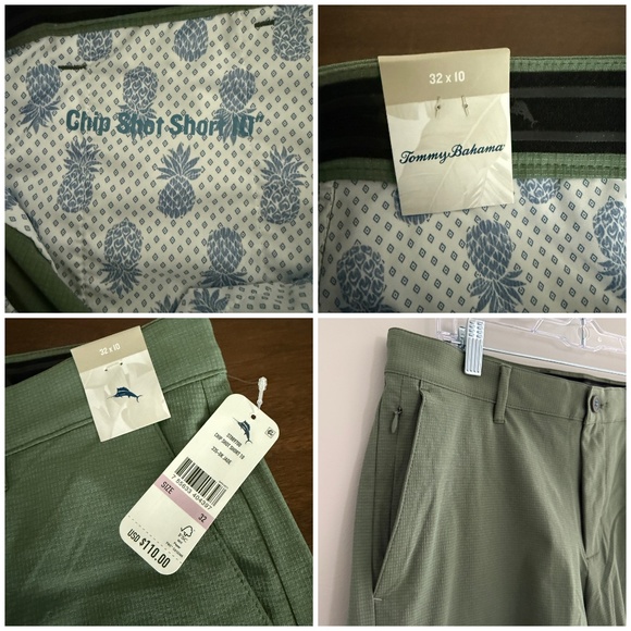 TOMMY BAHAMA CHIP SHOT SHORTS GOLF CASUAL DRESSY POCKET LIGHTWEIGHT GREEN NWT 32 - Picture 11 of 11